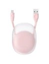 Zwijany kabel USB-C Baseus Let\'s go Little Reunion, 2A, 1m (biało-różowy)